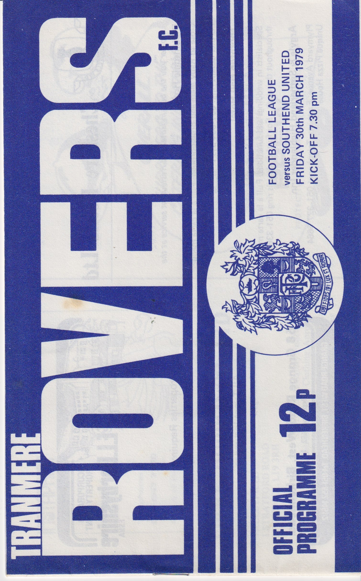Tranmere Rovers v Southend United match programme